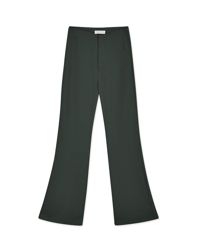 Plain High Waisted Slim Flare Pants