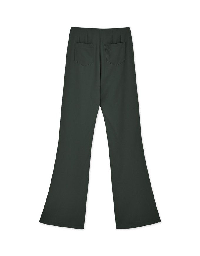 Plain High Waisted Slim Flare Pants