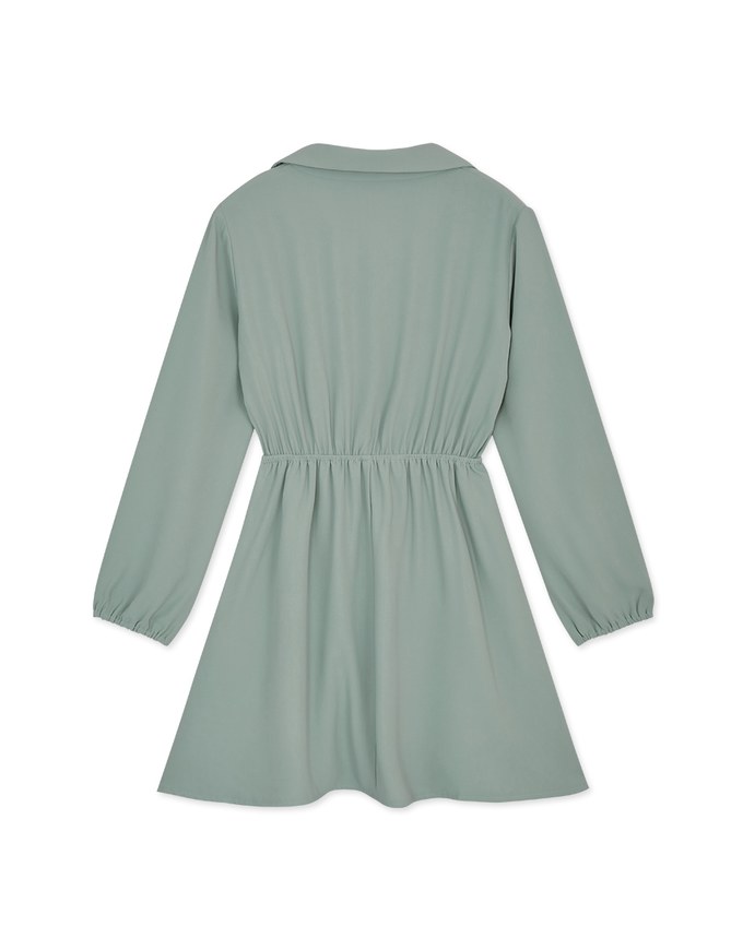 Double Pockets Buttoned Shirt Mini Dress