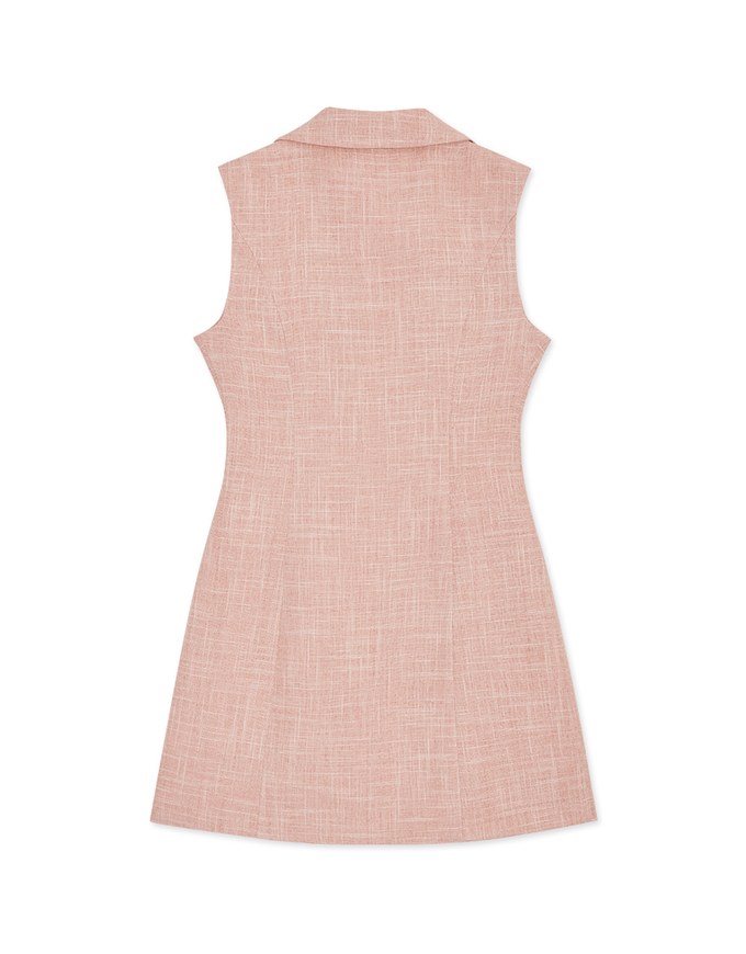 Wide Collar Beaded Mini Dress