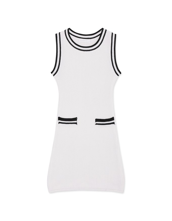 Double Color Edge Knit Mini Dress