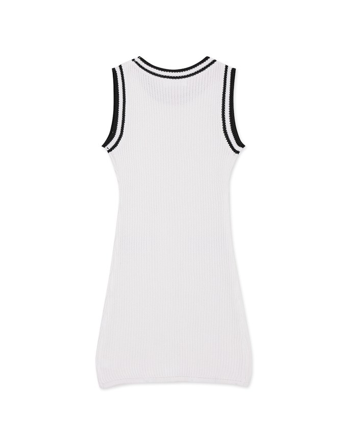 Double Color Edge Knit Mini Dress
