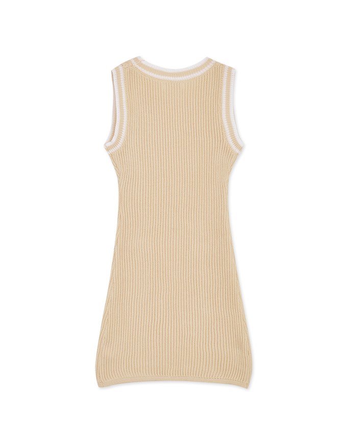 Double Color Edge Knit Mini Dress