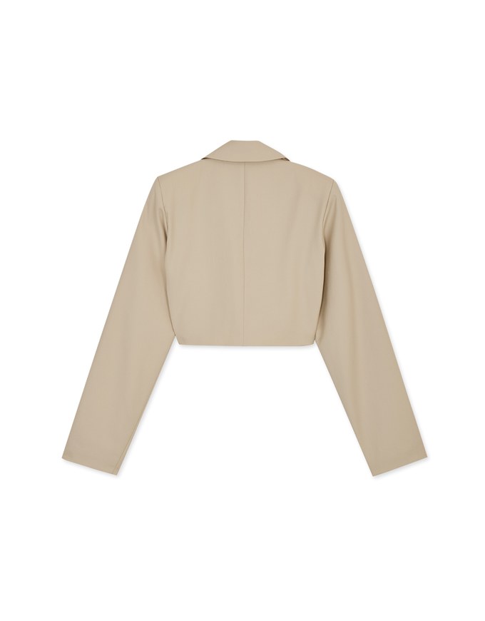 Lapel Silver Accessories Blazer With Shoulder Pads
