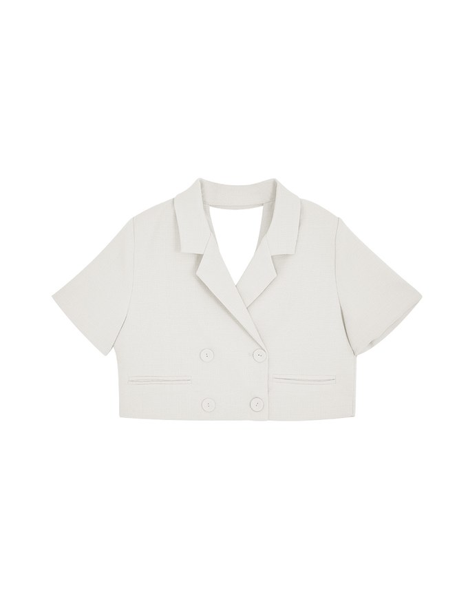 Double Crop Blazer (With Shoulder Pads)