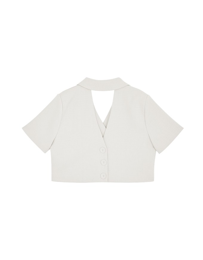 Double Crop Blazer (With Shoulder Pads)