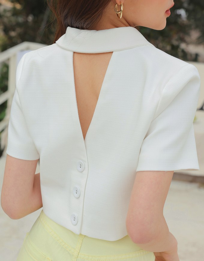 Double Crop Blazer (With Shoulder Pads)
