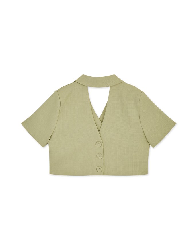 Double Crop Blazer (With Shoulder Pads)