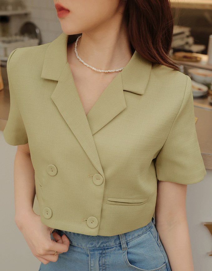 Double Crop Blazer (With Shoulder Pads)