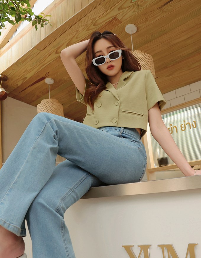 Double Crop Blazer (With Shoulder Pads)