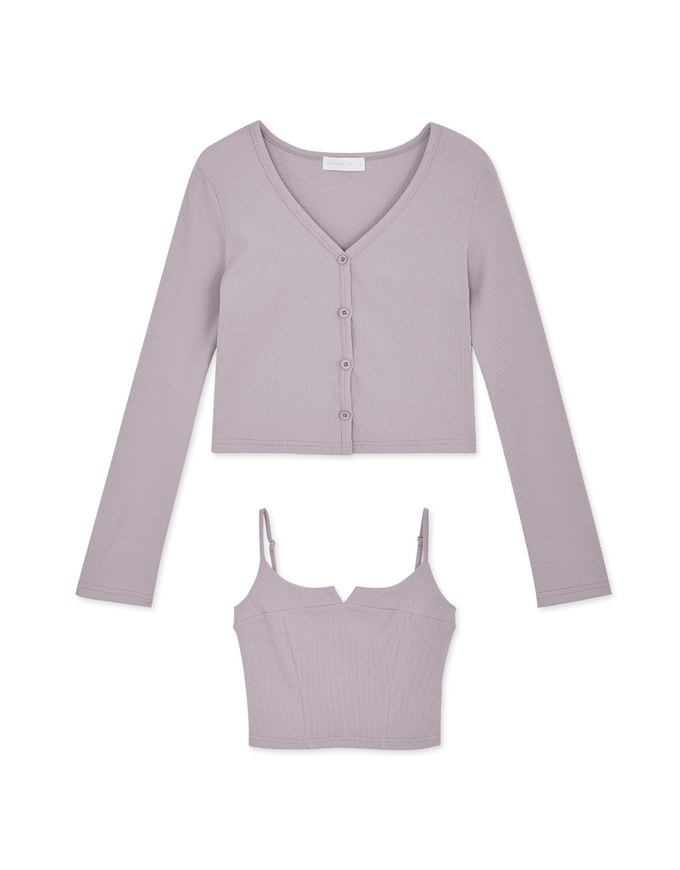 Two Piece V Neck Crop Knit Top