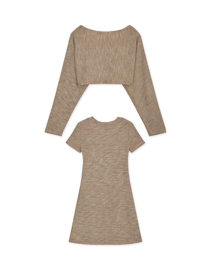 2way Fitted Knit Mini Dress Set