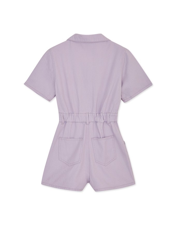 Edgy Smart Button Up Denim Jeans Playsuit