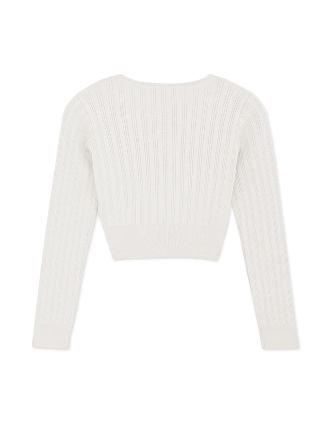 Crossover V Neck Crop Knit Top