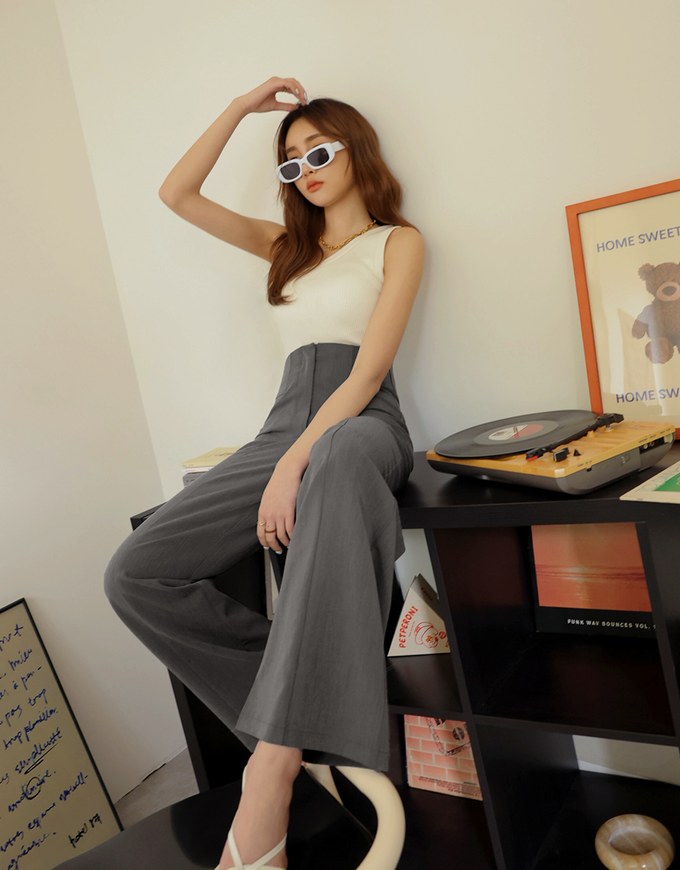 One Shoulder Knit Top (With Padding)