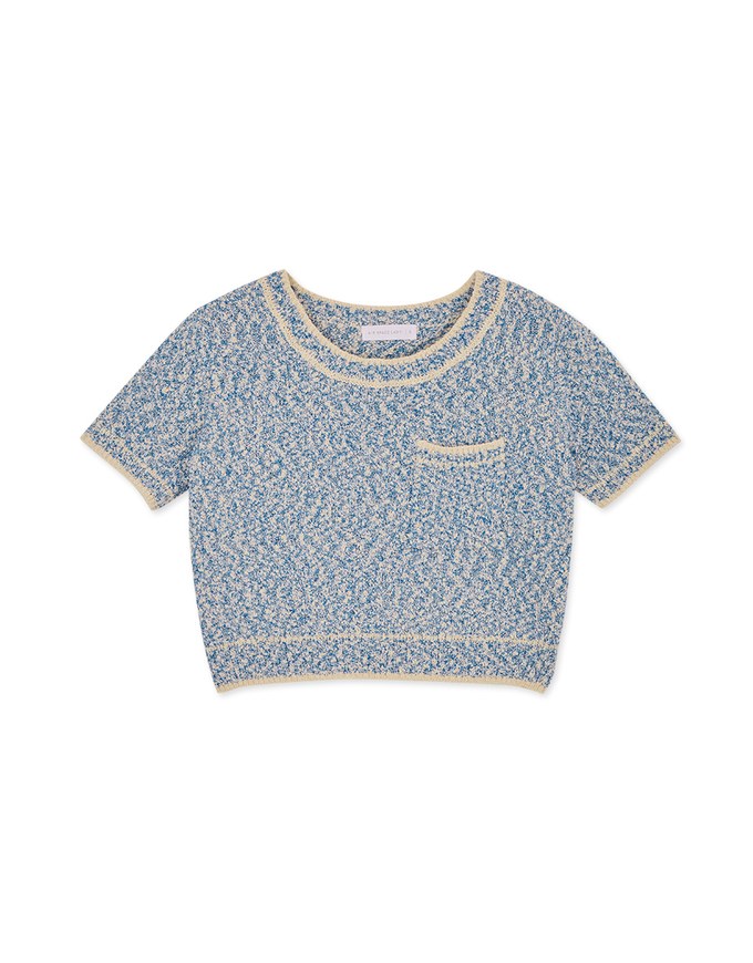 Mixed Color Knit Crop Top