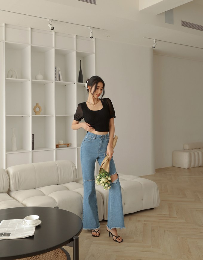 Splice Knit Crop Top