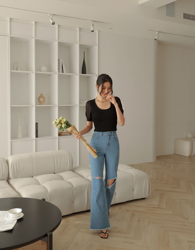 Splice Knit Crop Top