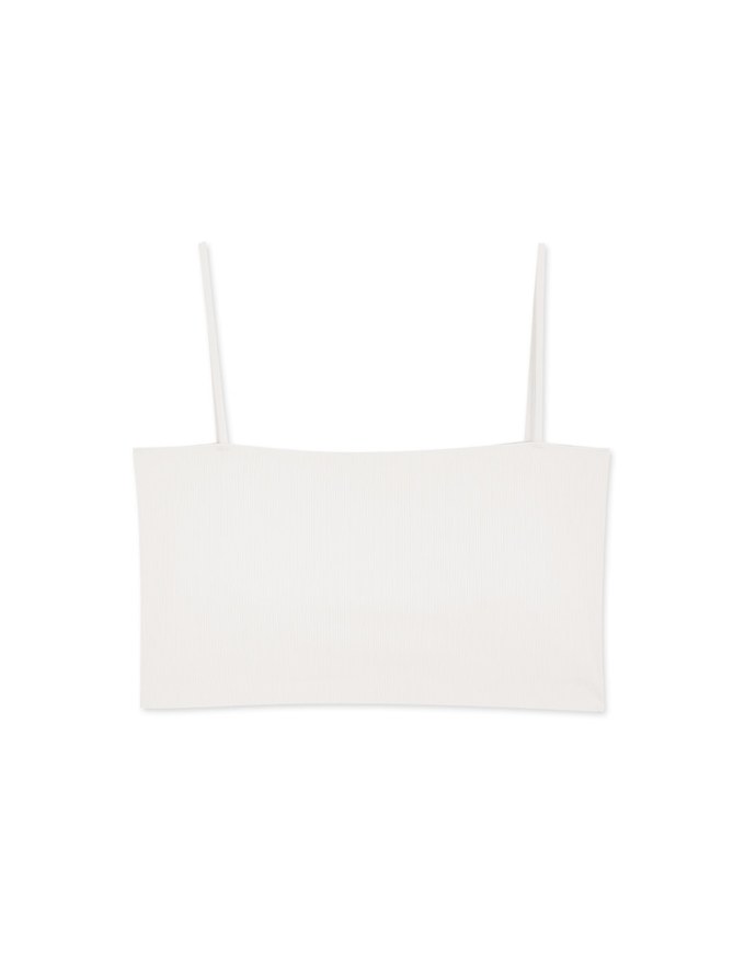 Airy Cooling Padded Tube Camisole With Straps Bra Top