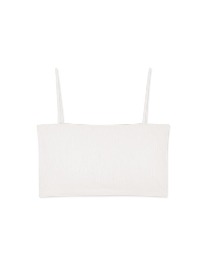 Airy Cooling Padded Tube Camisole With Straps Bra Top