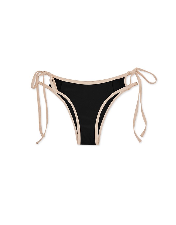 【I am CIRCLE】Collab-Contrasting Color Side Straps Bikini Bottom 