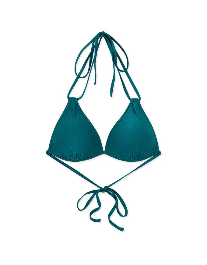 【DOUBLE PUSH】Extreme Push Up Bikini Top 3 Way Dual Strap Satin Glow Fabric Bra Padded