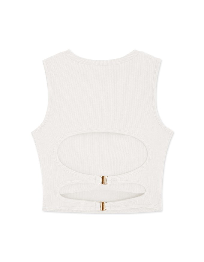 Back Hollow Button Low Back Vest (With Padding)