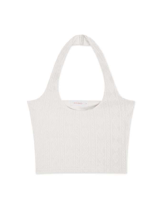 Halter Knit Low Back Vest Bra Top