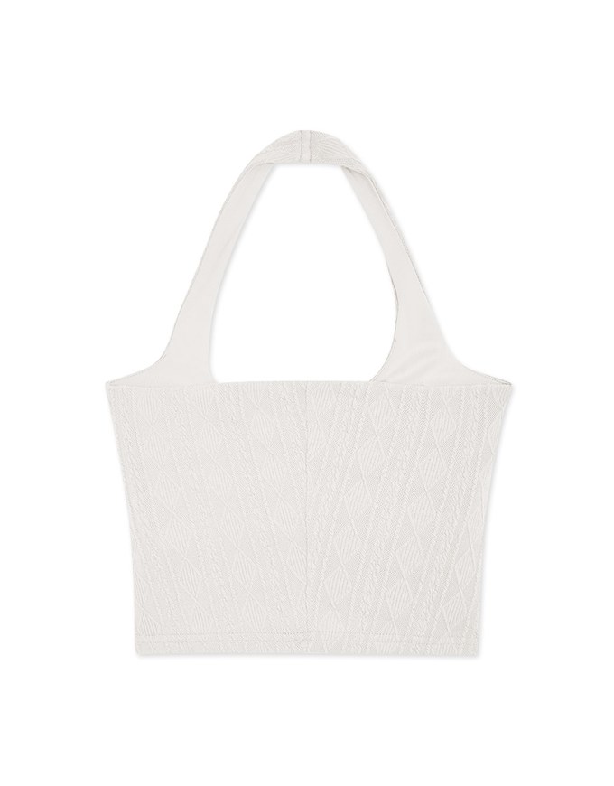 Halter Knit Low Back Vest Bra Top