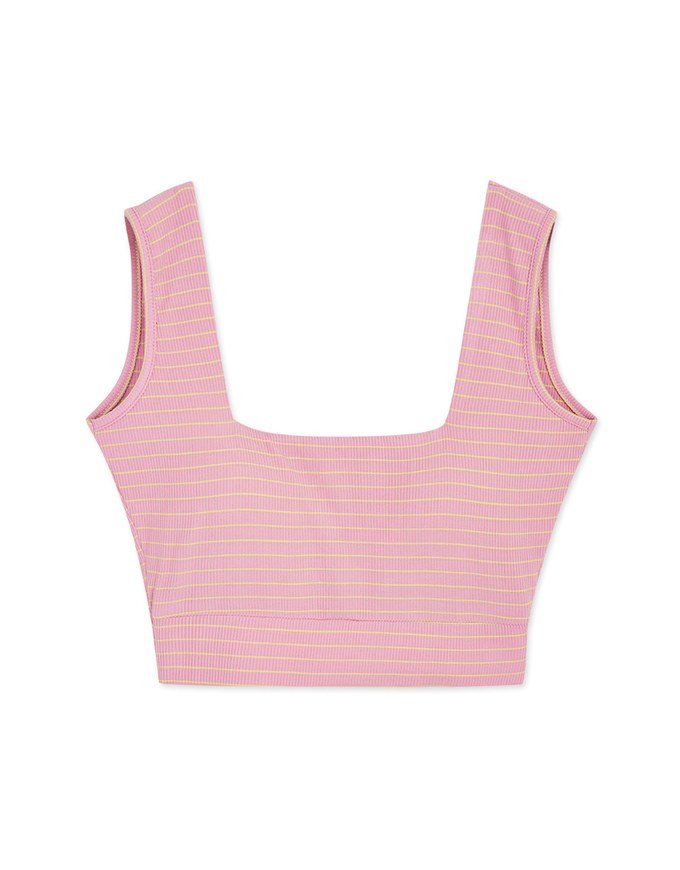 Striped Hollow Low Back Vest (With Padding)