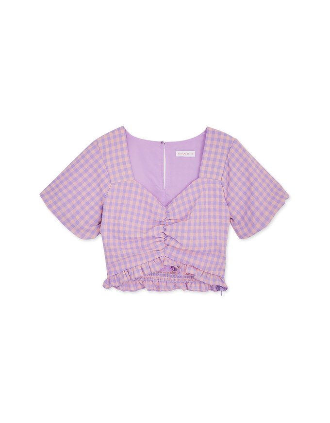 Sweetheart Neck Ruffled Hem Crop Top