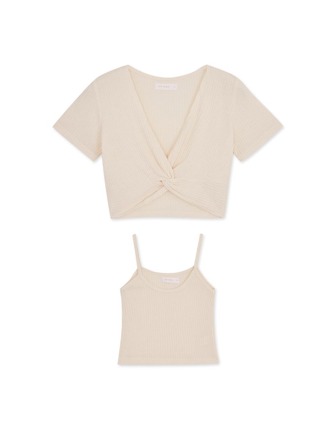 Two-Piece Knot Knit Crop Top