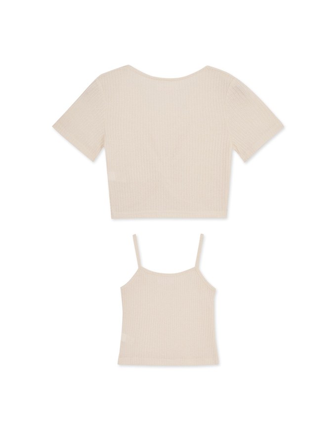 Two-Piece Knot Knit Crop Top