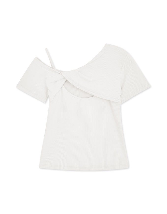 Fake Two-Piece Twisted Design Knit Top