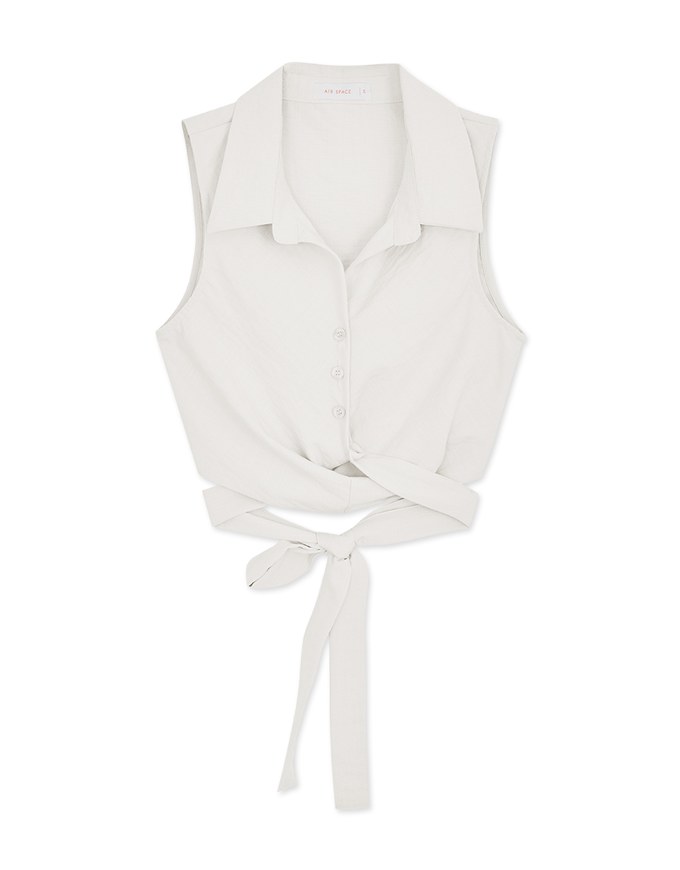 Lapel Knot Blouse Shirt Top