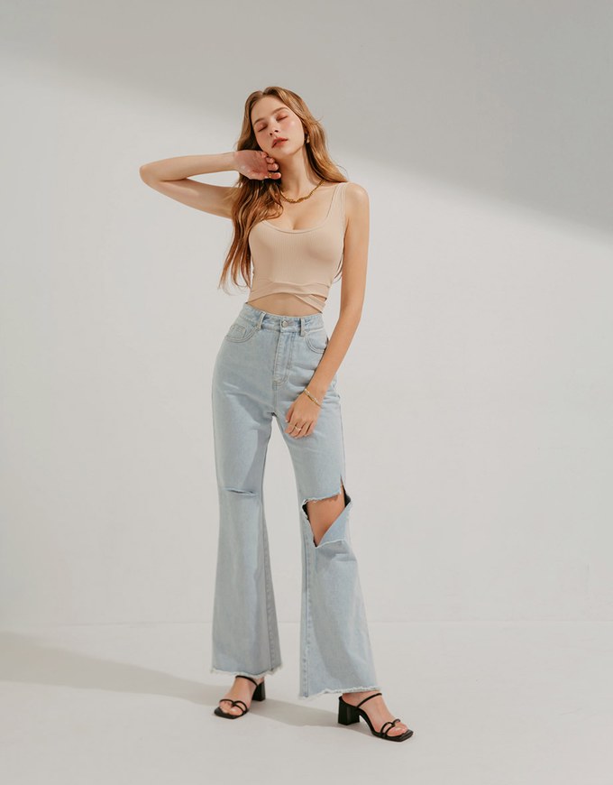 Crossover Crop Tank Top