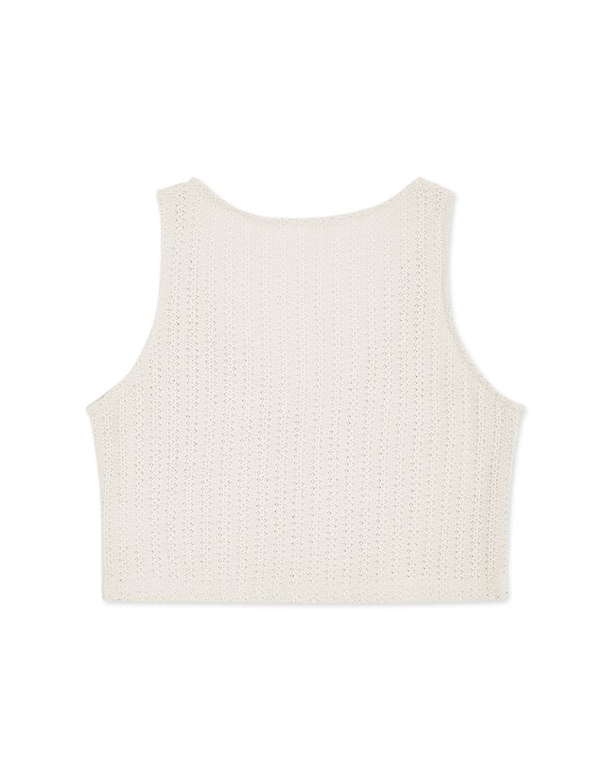 Beaded Knit Crop Tank Top