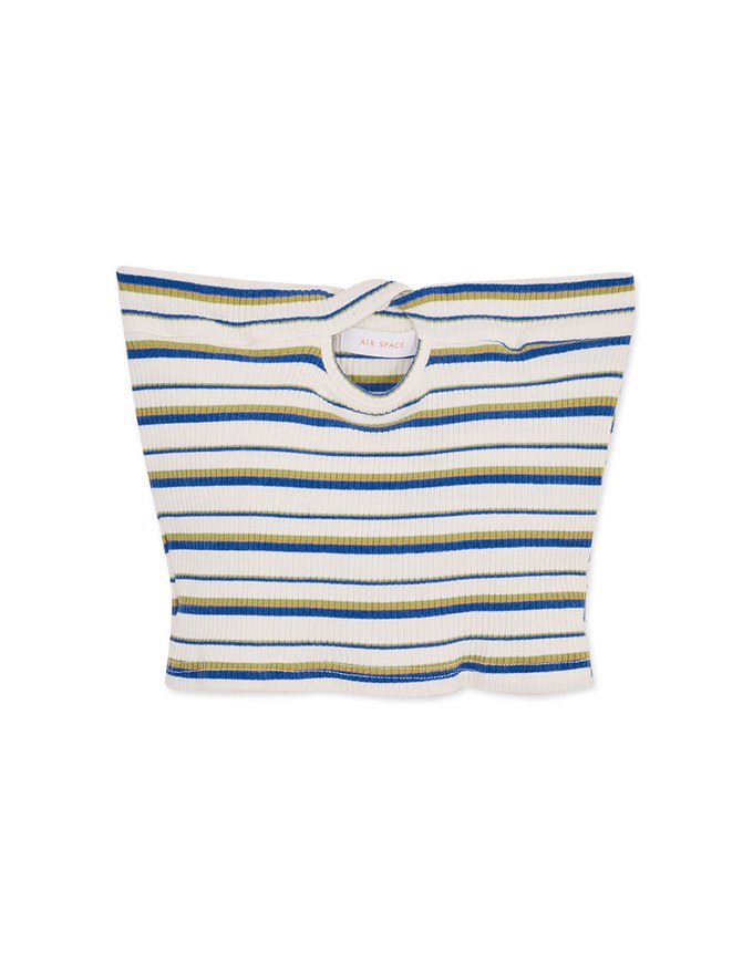 Striped Knotted Bra Padded Tube Top (With Padding)