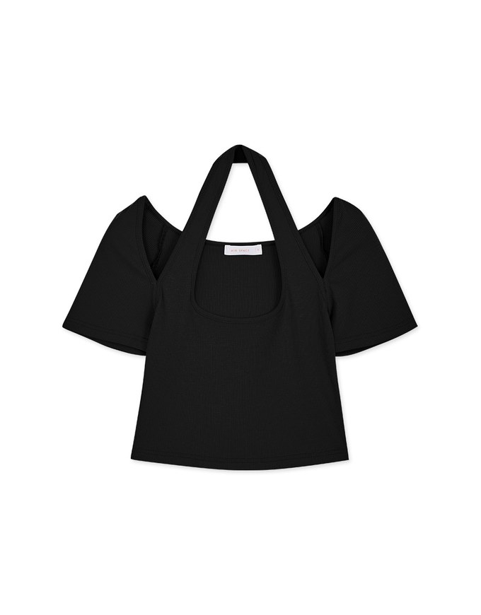 Halter Neck Cutout Crop Top