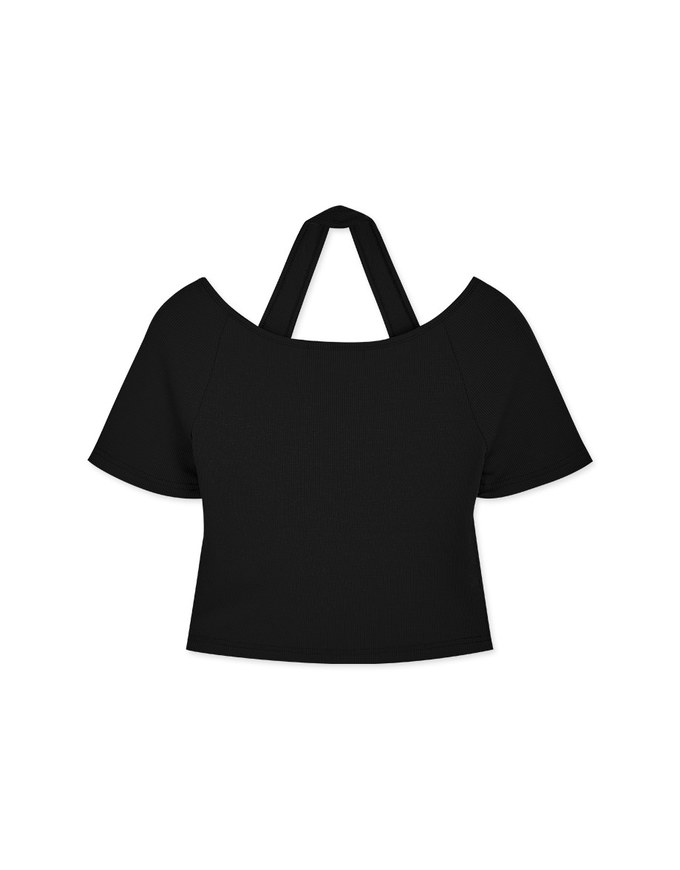 Halter Neck Cutout Crop Top