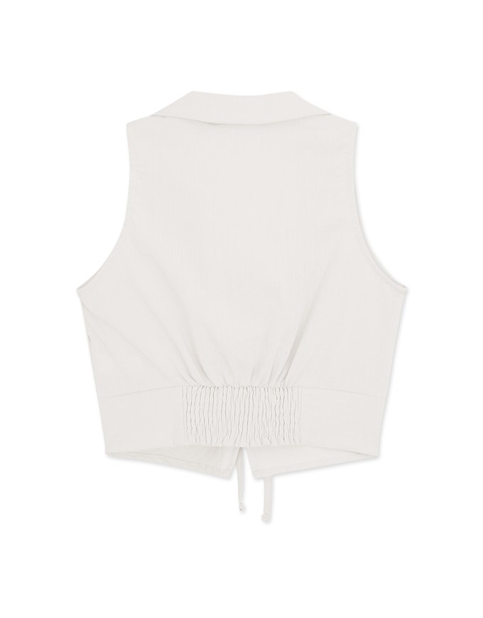 Lapel Drawstring Tank Top