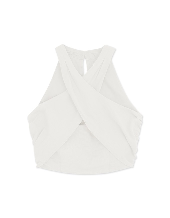 Cross Neck Tank Bra Padded Top (With Padding)