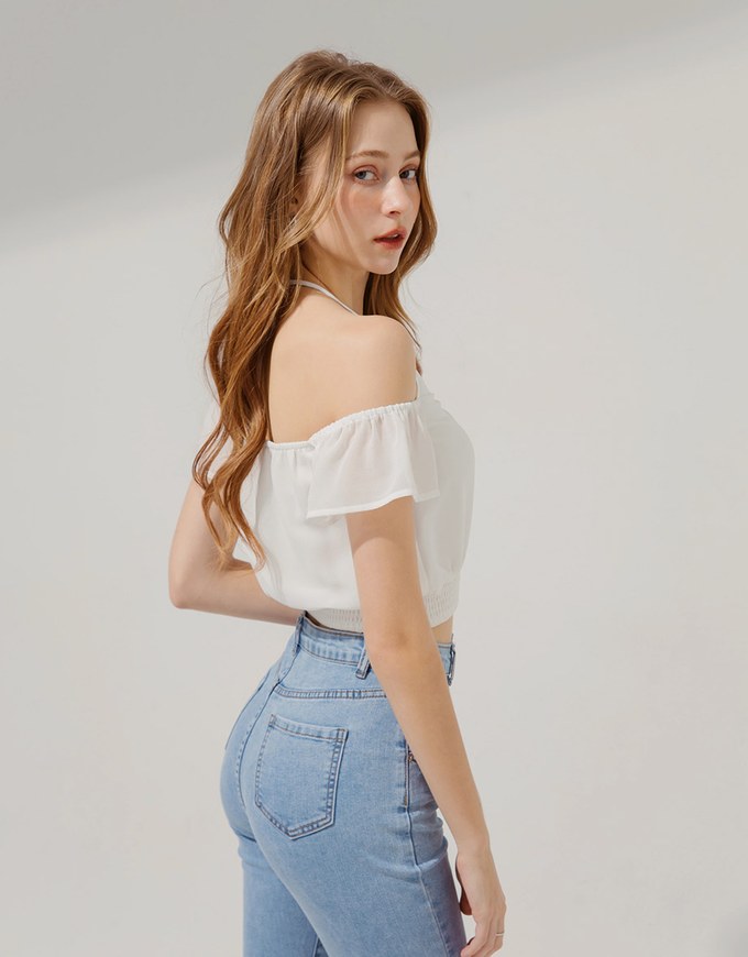 Chiffon Hollow Tie Top
