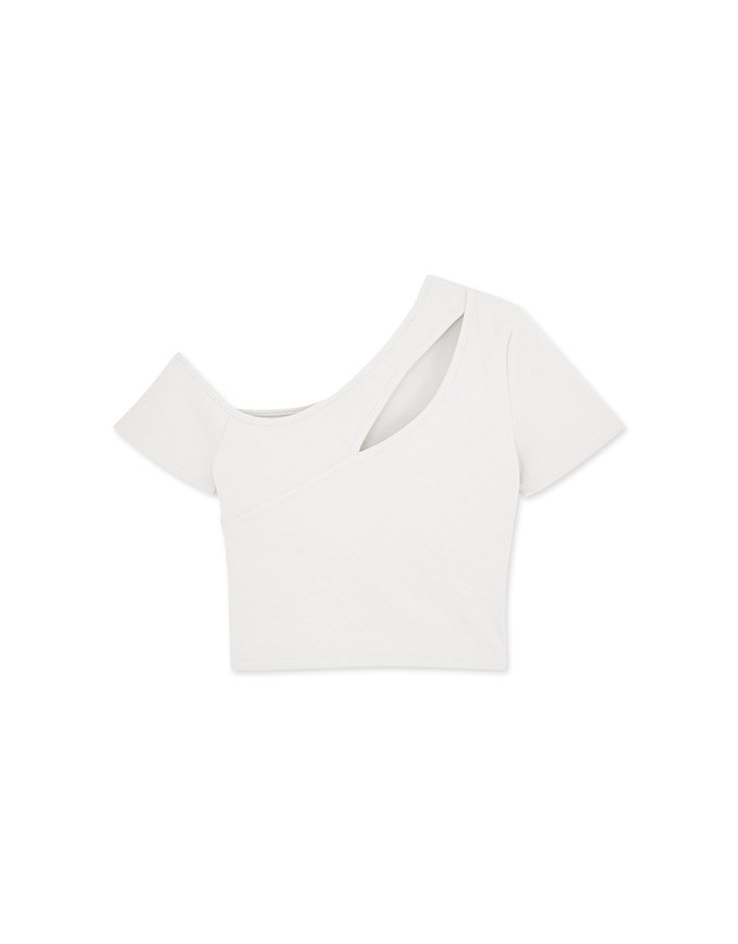 Sloping Shoulder Hollow Top (With Padding)