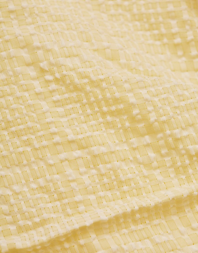 Seersucker Pleated Sleeve Top