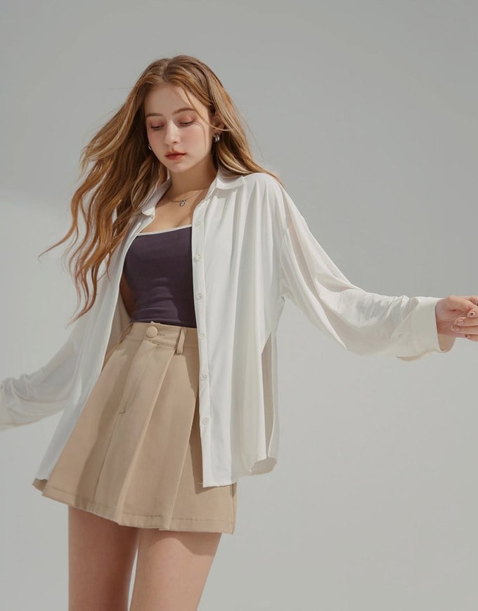 Anti-UV Super Cooling Oversized Blouse Shirt