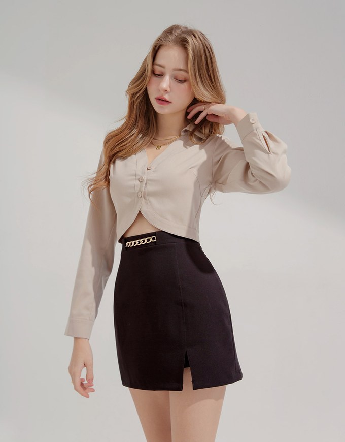 Trendy Gold Chain A-Line Skorts