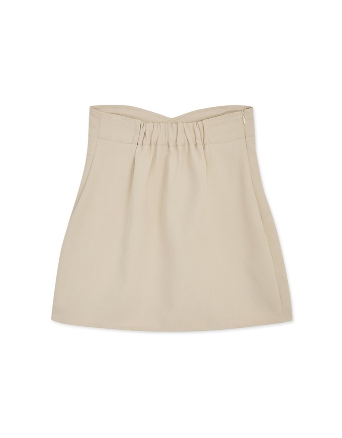 High Waisted Slit Slanted Skirt