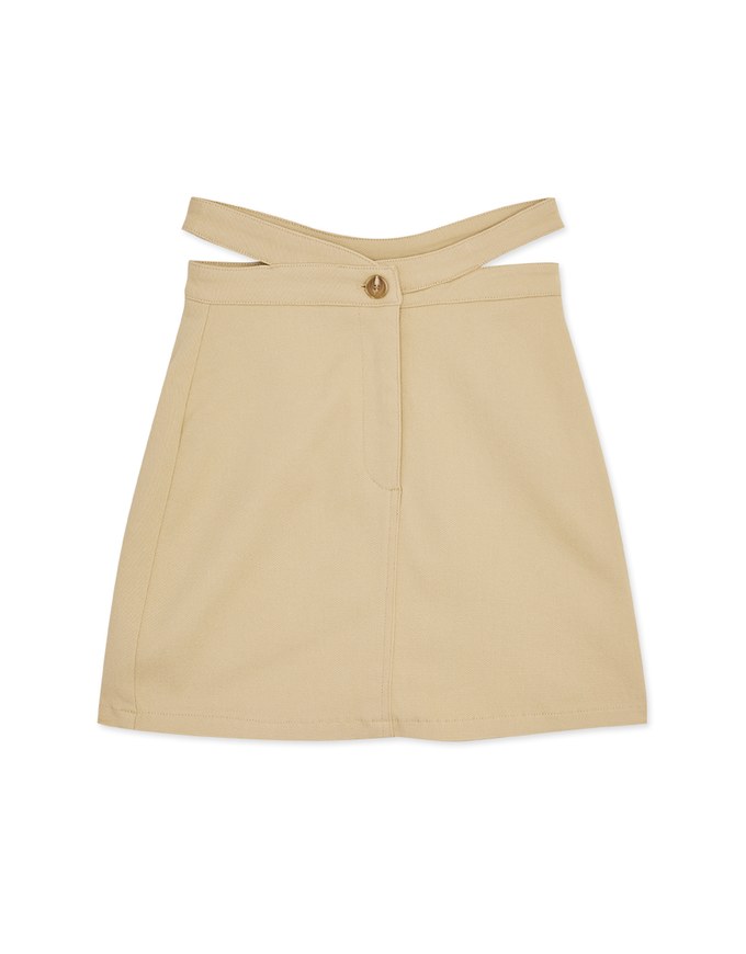 Cross Cut Out Stretch Skirt