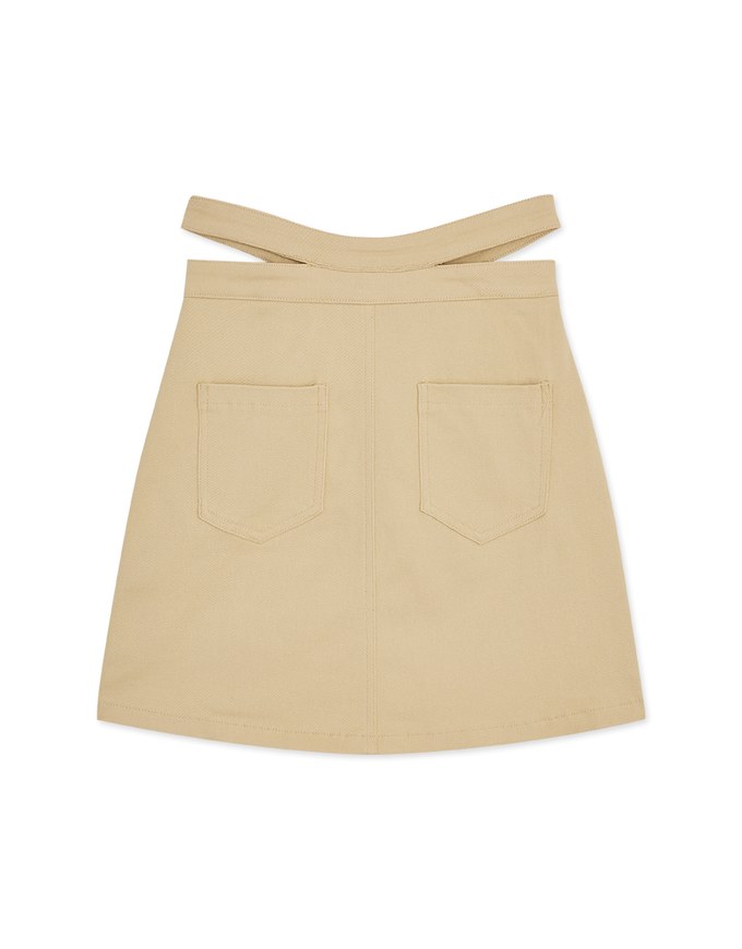 Cross Cut Out Stretch Skirt
